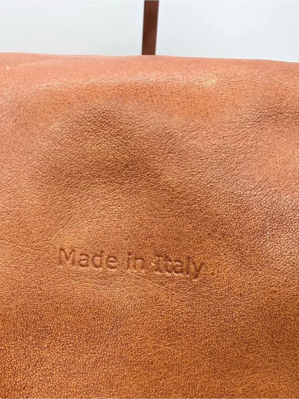 Pratesi Firenze Italian Leather Satchel Bag Tan Cognac Drawstring Sides